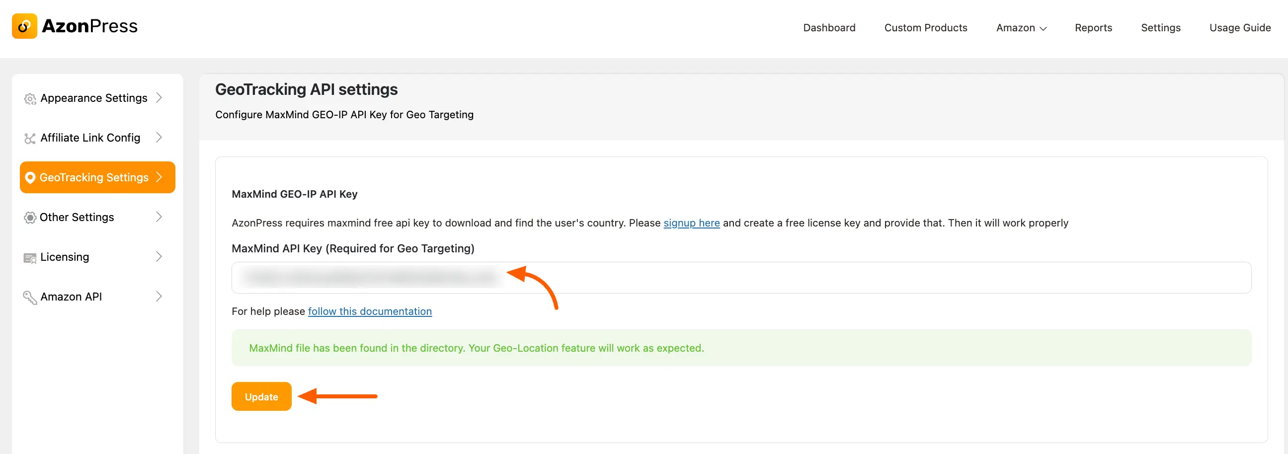 Update the license key in AzonPress