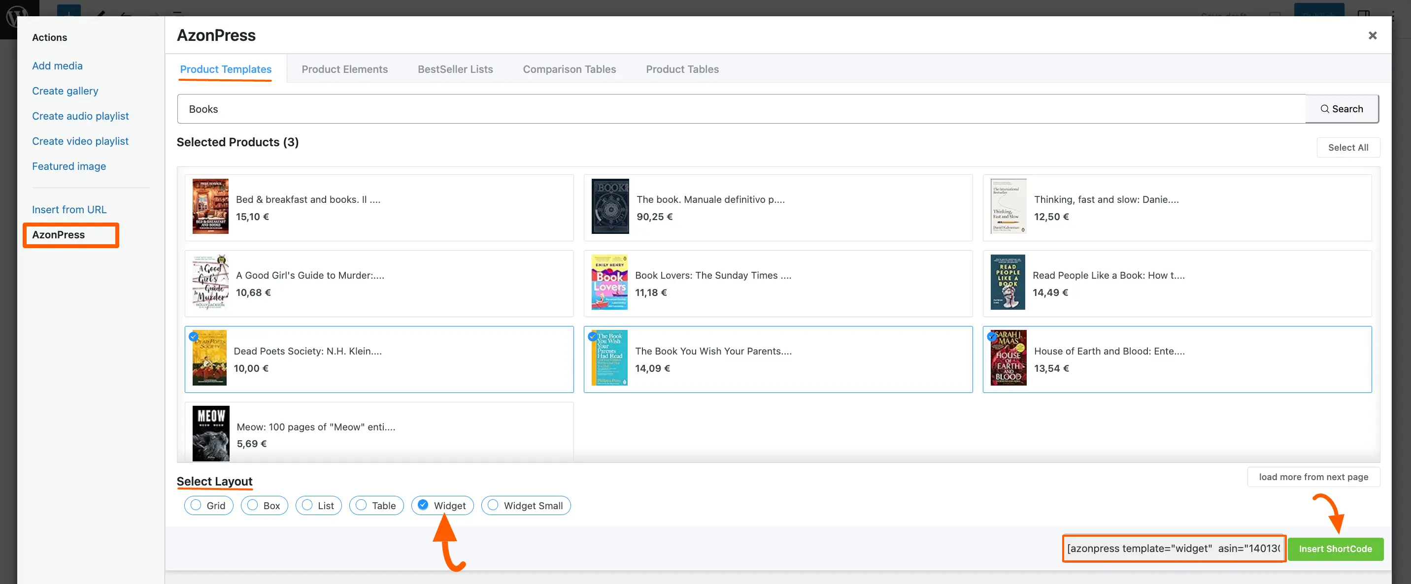 Widget Template checkbox